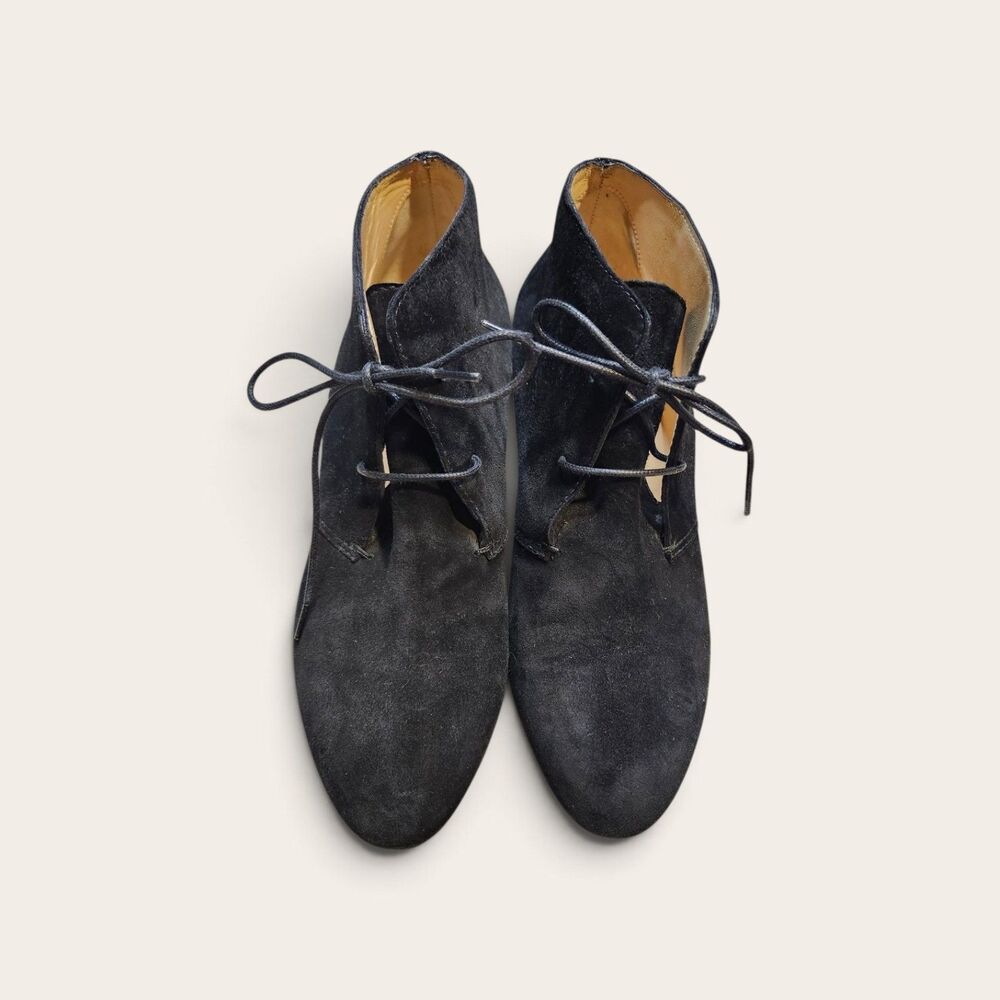 Christian Louboutin Black Suede Lace-Up Ankle Boots